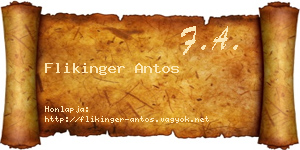 Flikinger Antos névjegykártya